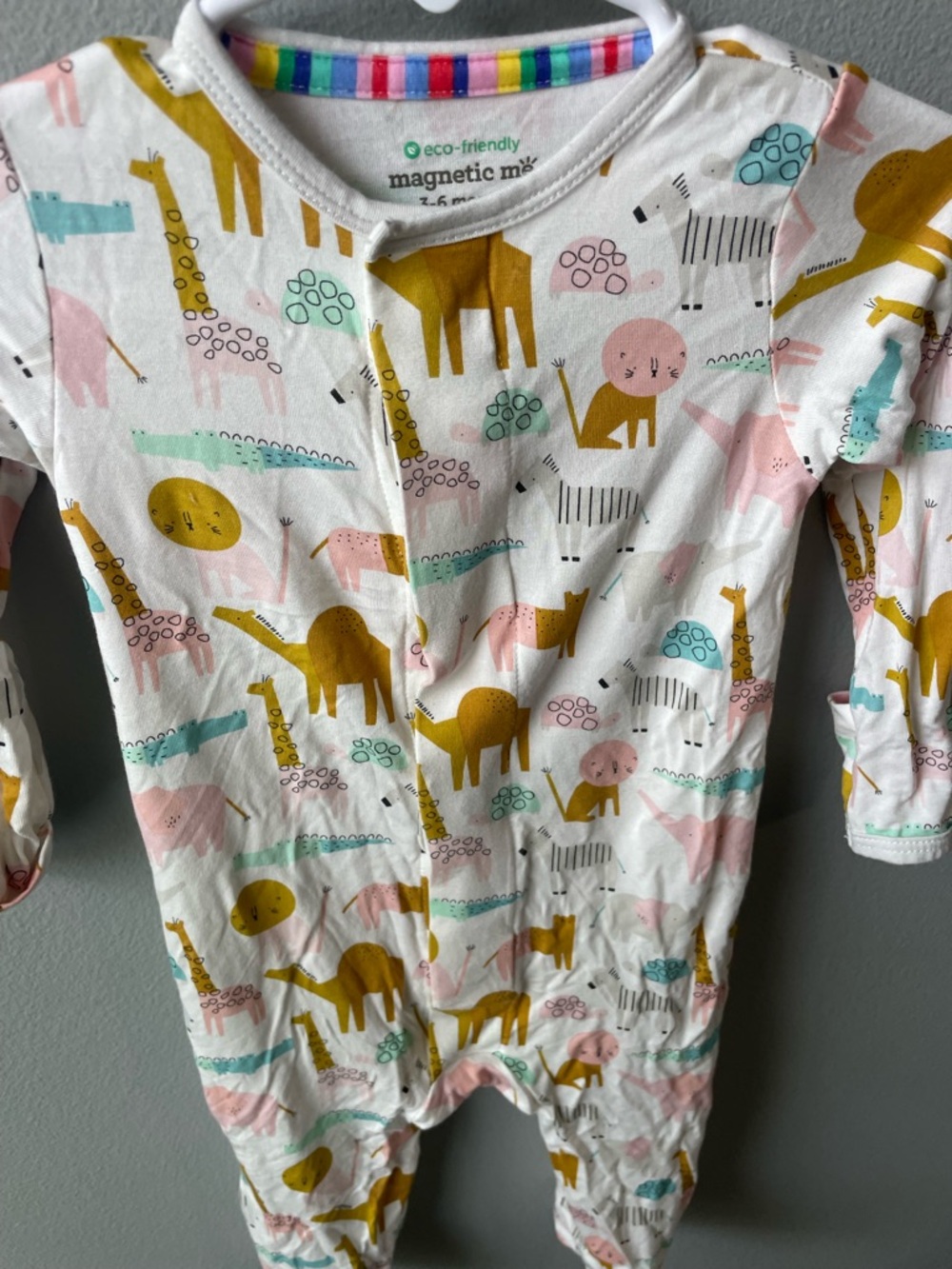 Magnetic Me Baby Modal Footie Sleeper Pink Animals ‘Fast & Furiest’ - Picture 2 of 5
